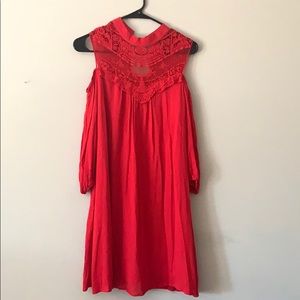 Cold Shoulder Red Dress
